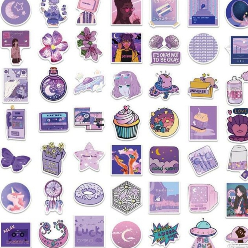 10pcs Purple Aesthetic Sticker Pack - Picture 3 of 11